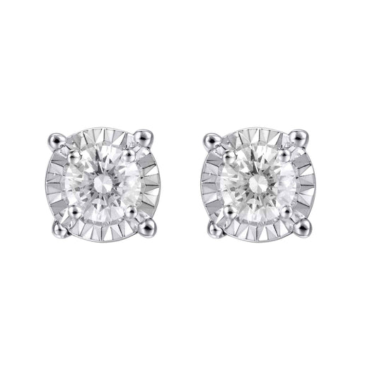 14KT White Gold Diamond Earrings