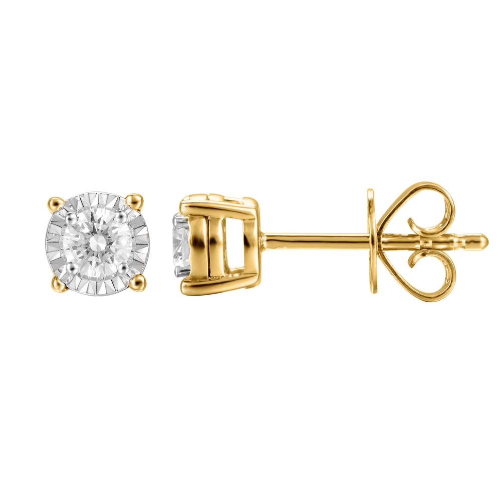 14KT Yellow Gold Diamond Earrings