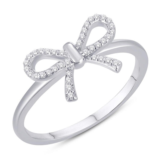 10KT Gold Diamond Bow Ring