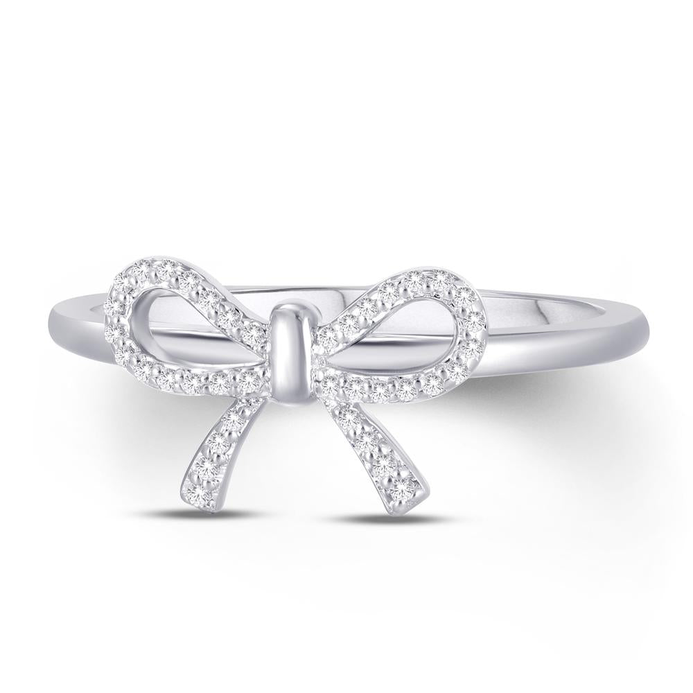 10KT Gold Diamond Bow Ring