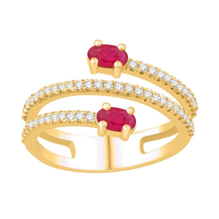 14KT Gold Ruby and Diamond Ring