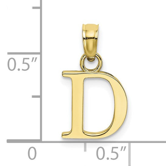 10K Polished D Block Initial Charm