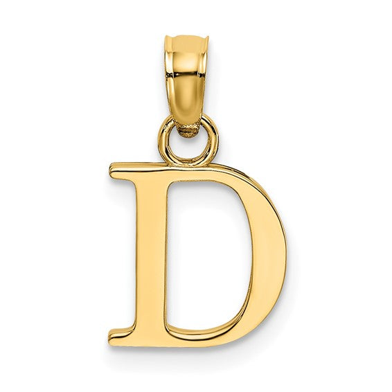 10K Polished D Block Initial Charm