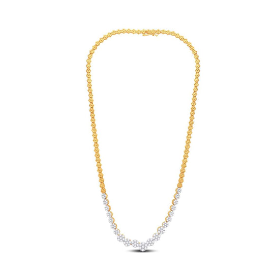 2.80 CT. Graduated Multi-Diamond Tennis Necklace In 10K Yellow Gold