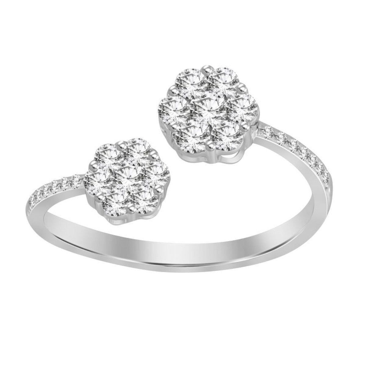 14KT Diamond Flower Ring