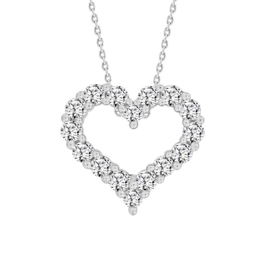 14KT White Gold Diamond Heart Pendant 0.25CT