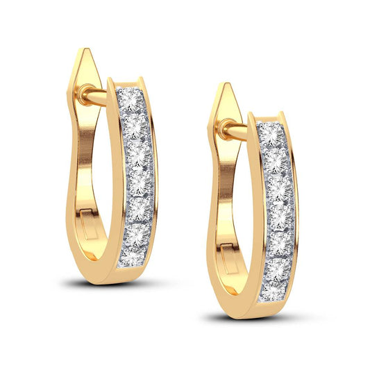 10KT Yellow Gold Diamond Huggie Earrings