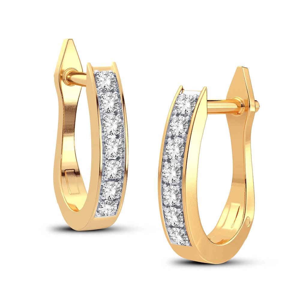 10KT Yellow Gold Diamond Huggie Earrings