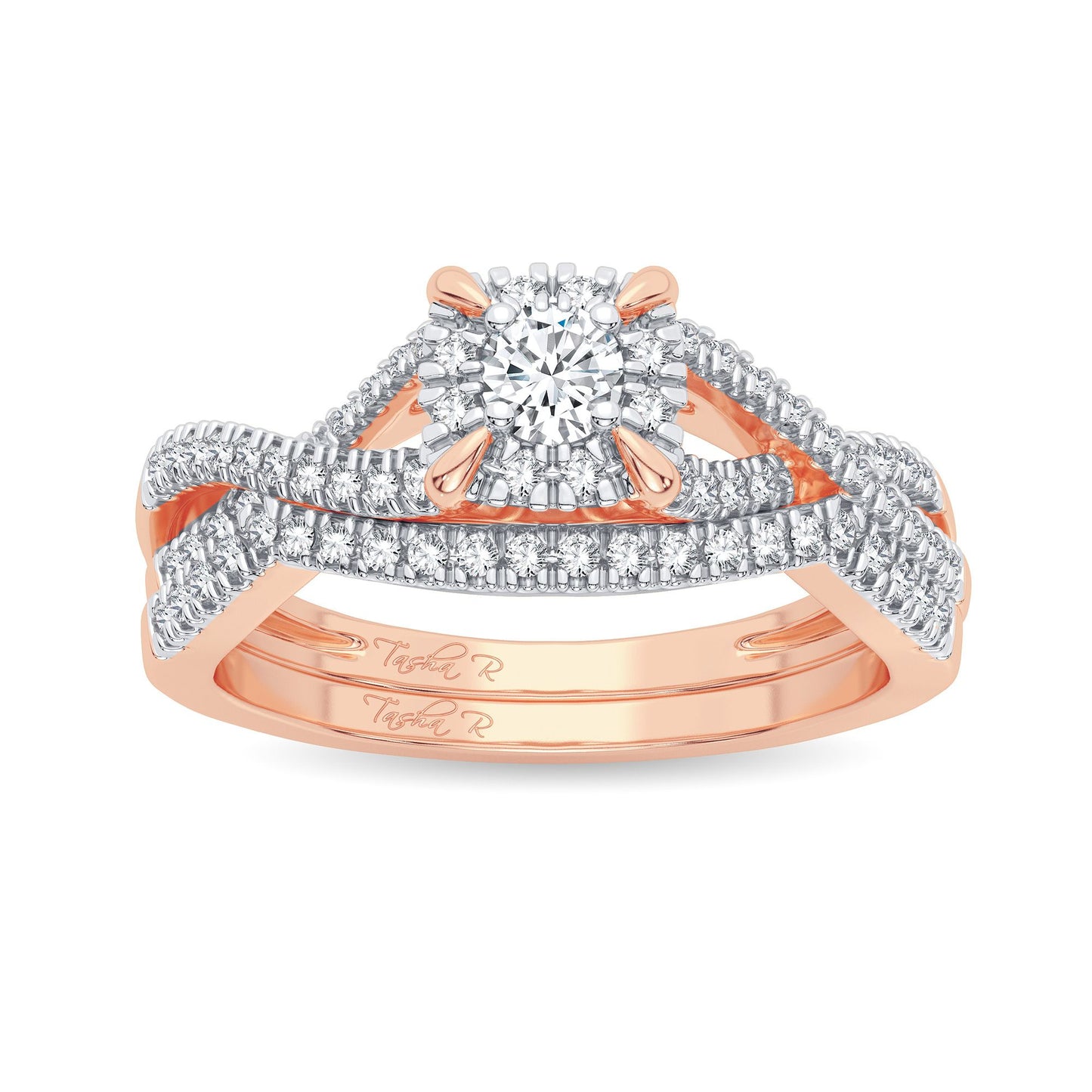 14KT Rose Gold Bridal Set