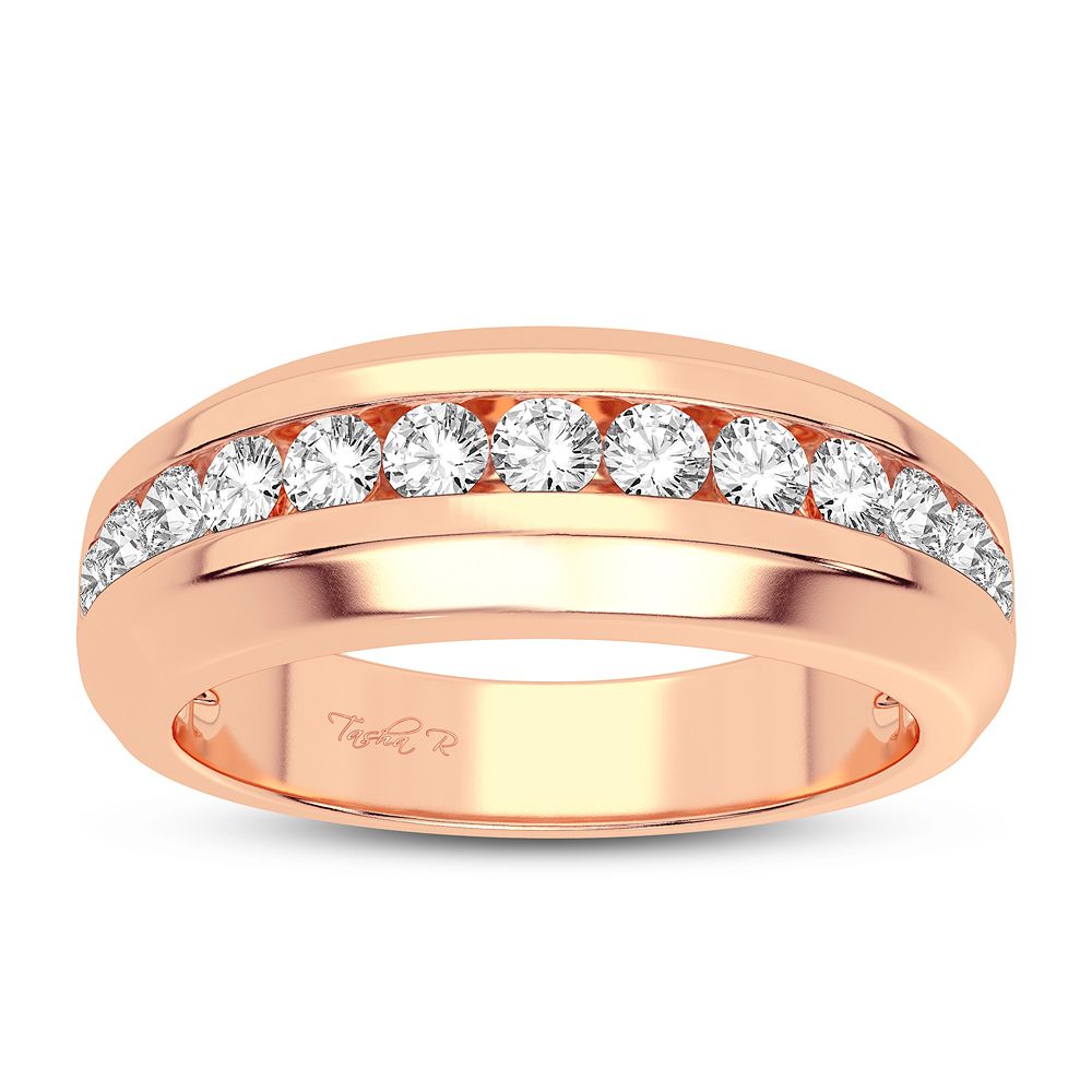 Mens Rose Gold Diamond Band