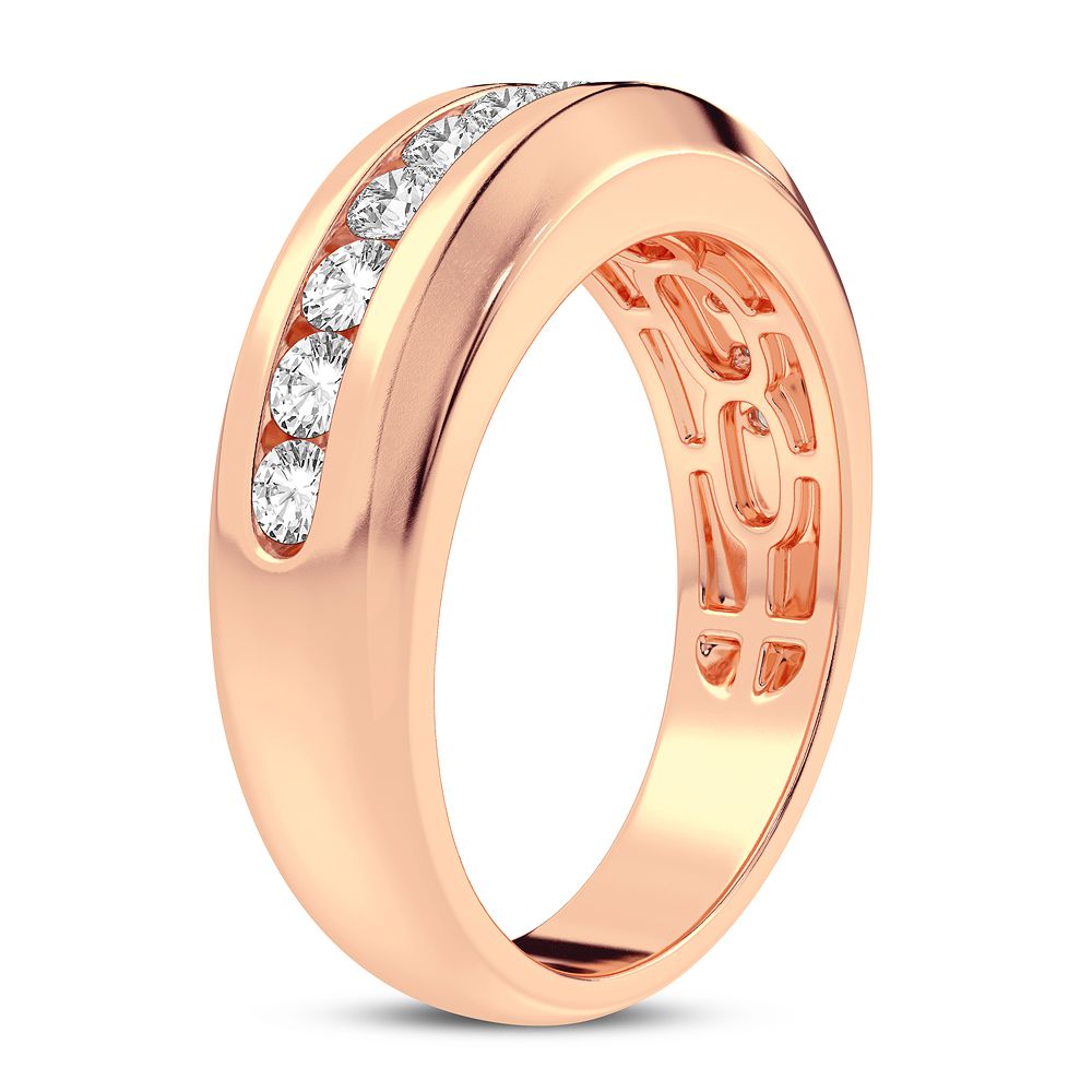 Mens Rose Gold Diamond Band