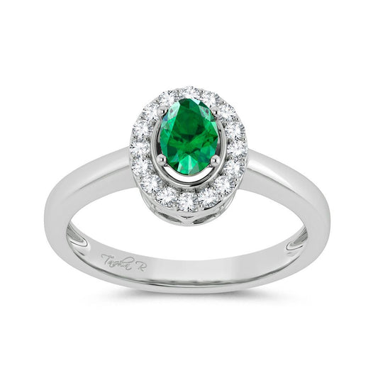 10KT Gold Emerald and Diamond Ring