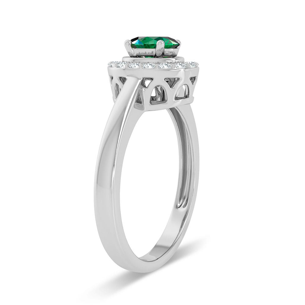 10KT Gold Emerald and Diamond Ring