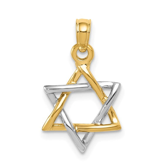 14K Polished Star of David Pendant