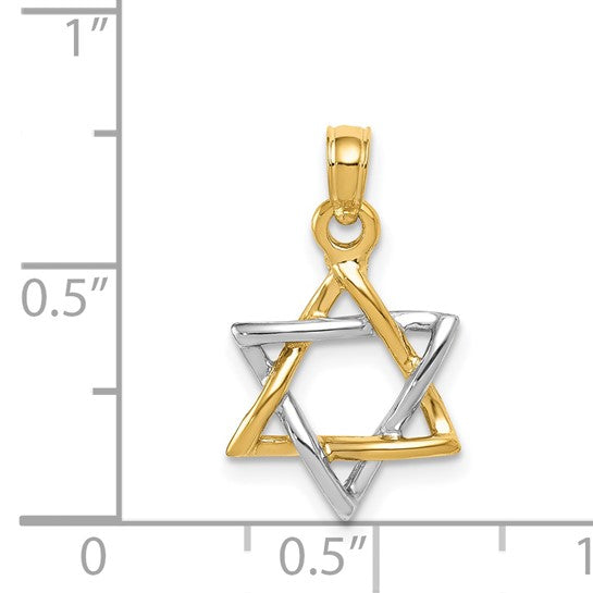 14K Polished Star of David Pendant