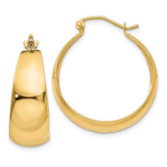 10KT Gold Tapered Hoop Earrings