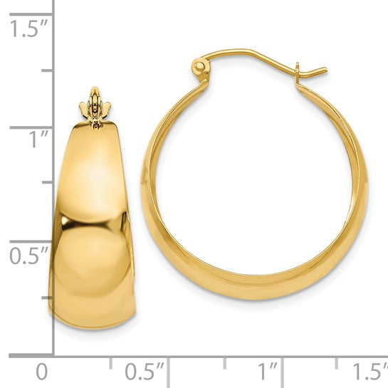 10KT Gold Tapered Hoop Earrings