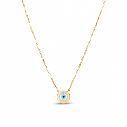 14K MOP Evil Eye Necklace